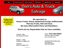 Tablet Screenshot of donsautoandtrucksalvage.com